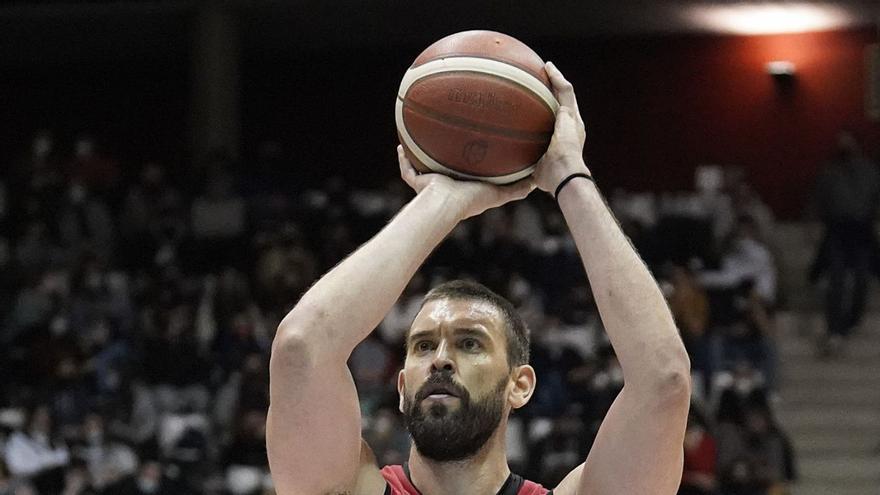 Marc Gasol, durant el partit de divendres contra el Levitec Osca a Fontajau