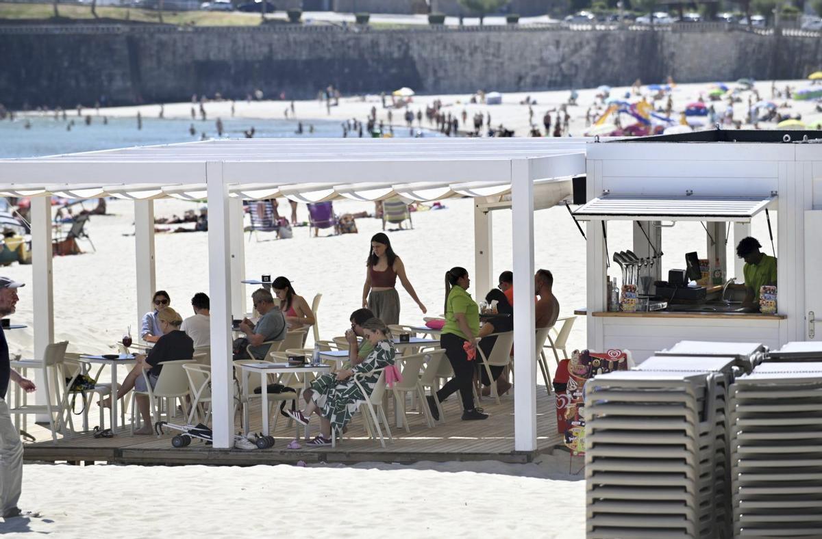 Chiringuito en la playa de Silgar, en Sanxenxo.