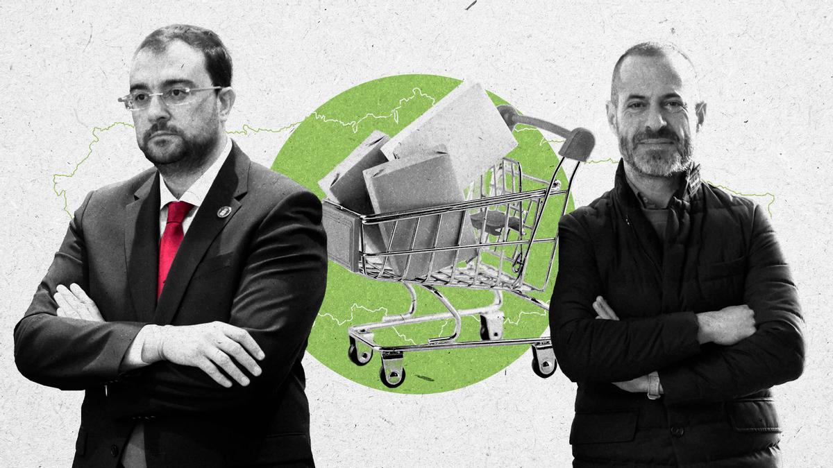 Por la izquierda, Adrián Barbón y Ángel García "Cepi".