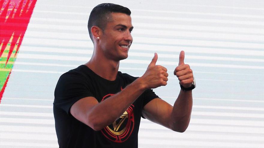 Cristiano Ronaldo, en un acto en China. // Efe