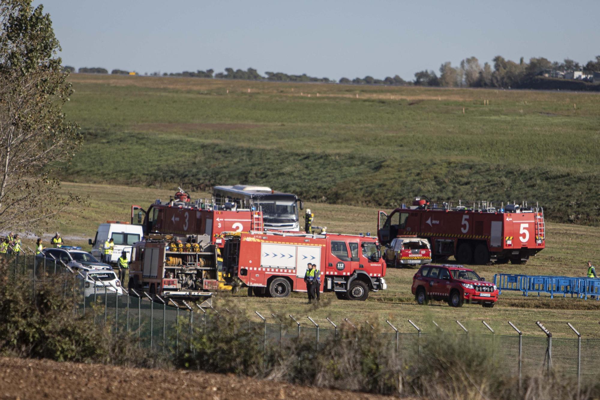 Simulacre d'accident aeri a l'aeroport de Girona