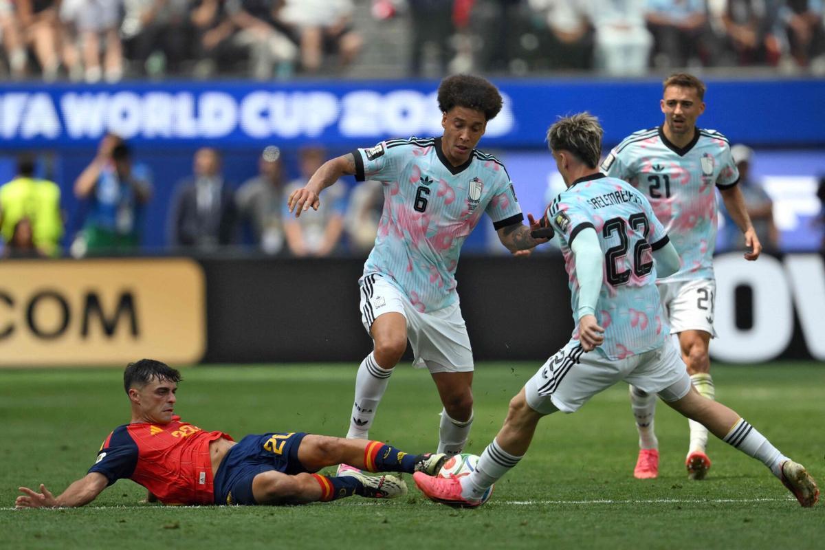 Pedri, durante el España-Bélgica.