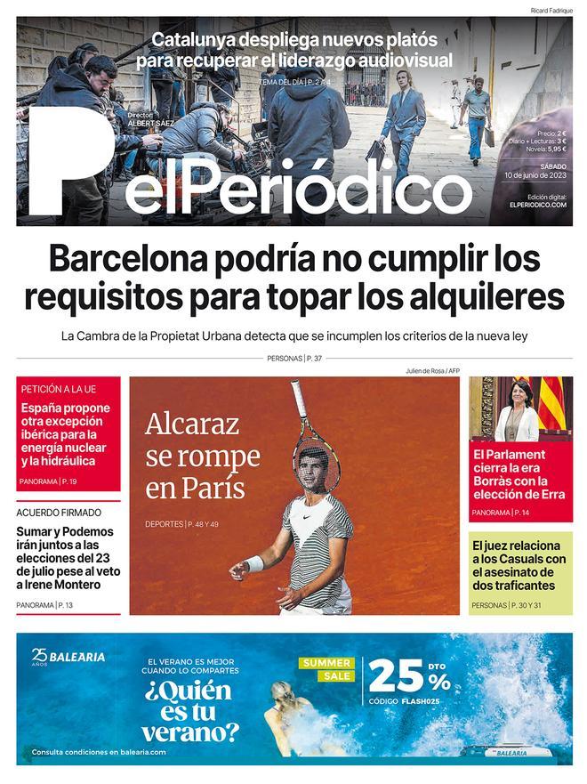 La portada d’EL PERIÓDICO del 10 de juny del 2023