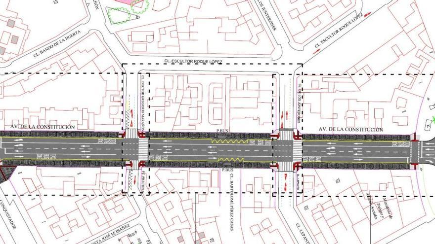 La Avenida de la Constitución pierde un paso de cebra