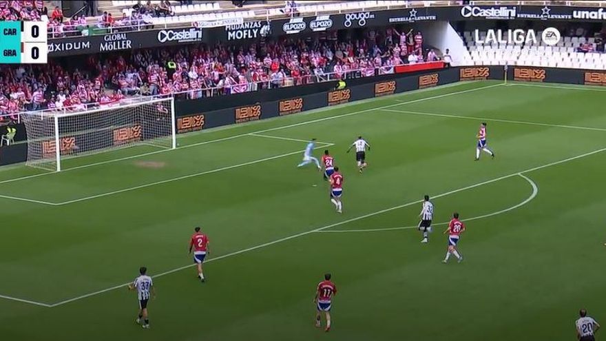 El 1-0 del Cartagena en el Cartagena 2-3 Granada de la jornada 36 de LaLiga Hypermotion