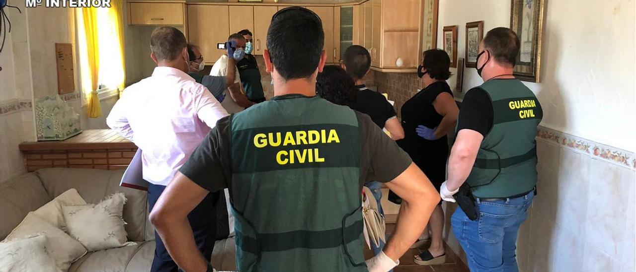 Imagen facilitada por la Guardia Civil del día de la reconstrucción del crimen.