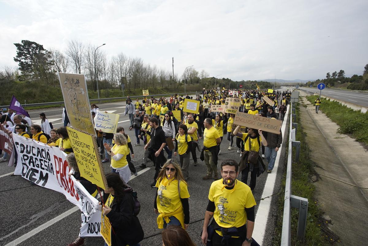 Les imatges de les protestes dels docents.
