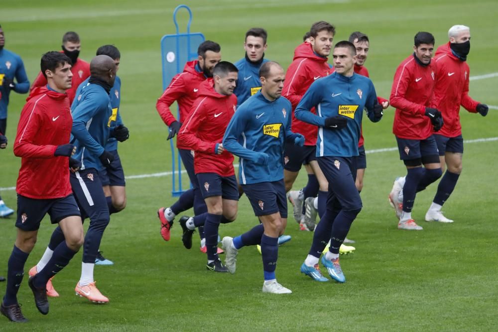 Entrenamiento del Sporting en Mareo.