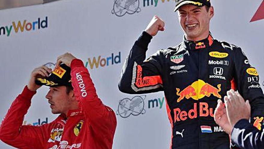 Max Verstappen, celebrant el triomf.