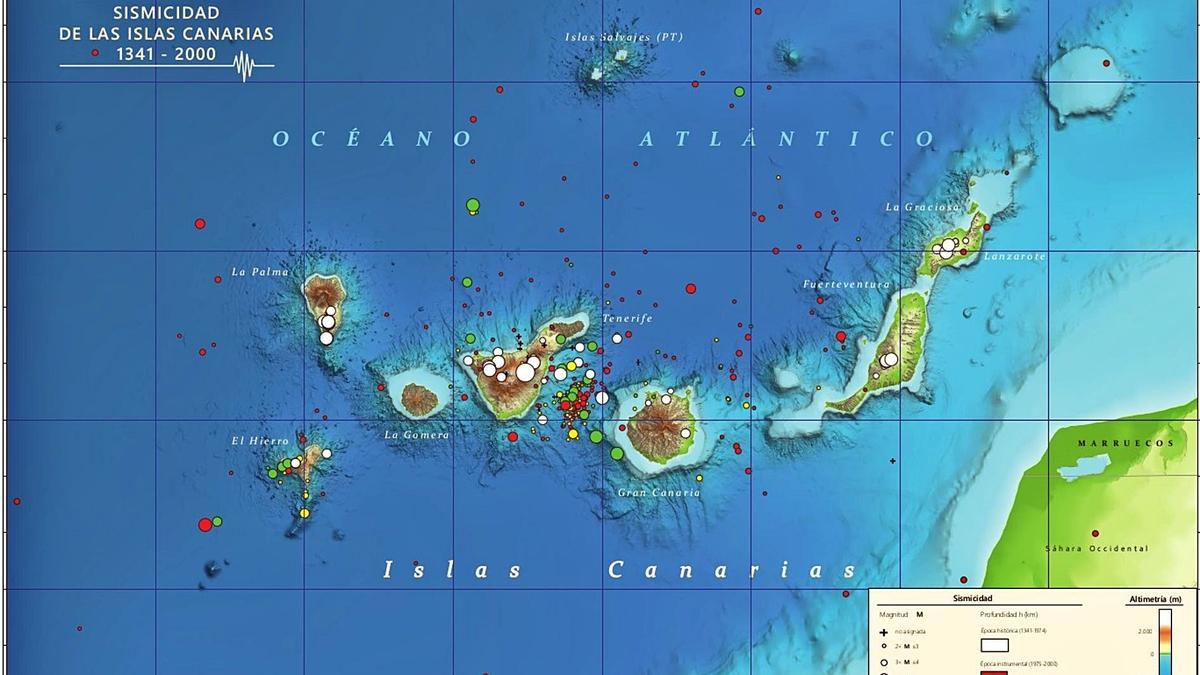 Nuevo registro de la sismicidad en Canarias tras añadir más de 500 nuevos terremotos acaecidos antes del 2000. | | INSTITUTO GEOGRÁFICO NACIONAL