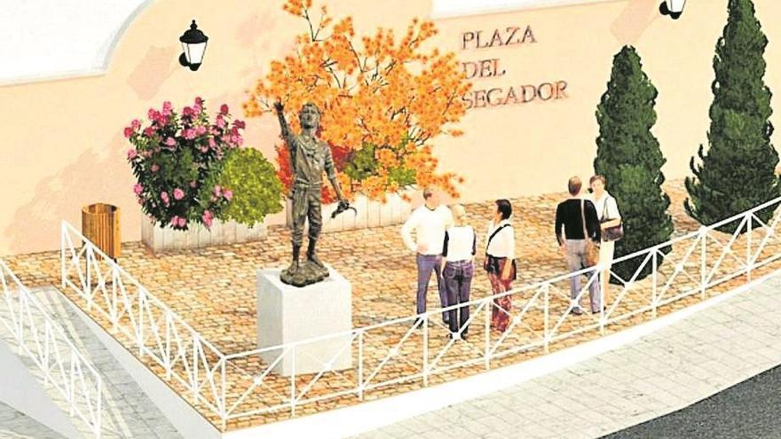 Comienzan en Villa del Río las obras de una plaza en homenaje al segador