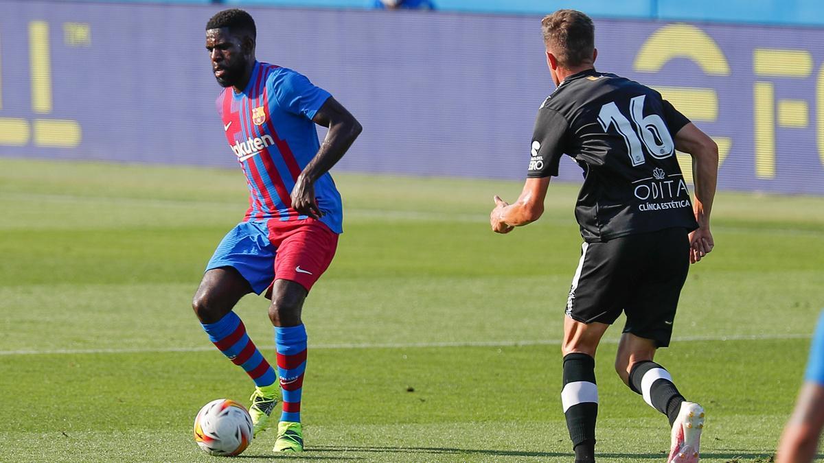 Samuel Umtiti, en una imagen del primer amistoso de pretemporada contra el Nàstic de Tarragona