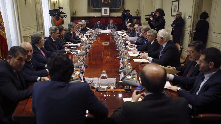 Encuentro celebrado ayer entre el Consejo General del Poder Judicial y los 17 presidentes de los tribunales superiores de justicia de las comunidades autónomas.