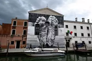 La prisión de mujeres de Giudecca, que alberga el pabellón de la Santa Sede durante la inauguración previa de la exposición de arte de la 60ª Bienal de Venecia