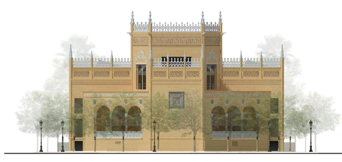 Recreación de la rehabilitación del Pabellón Real de Sevilla
