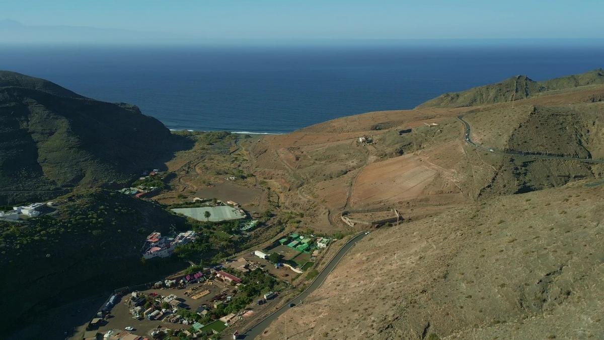 Agaete, a vista de dron.