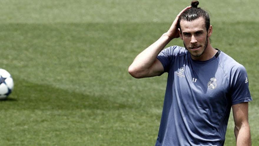 El galés Gareth Bale en el entrenamiento del martes.