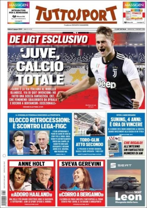 Portada TUTTOSPORT sábado 6 junio 2020