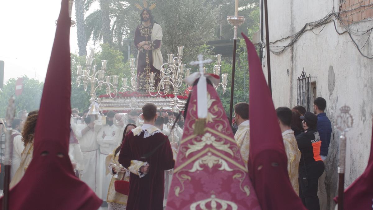 Jesús Cautivo de las Misericordia tras su salida procesional en Campanillas.