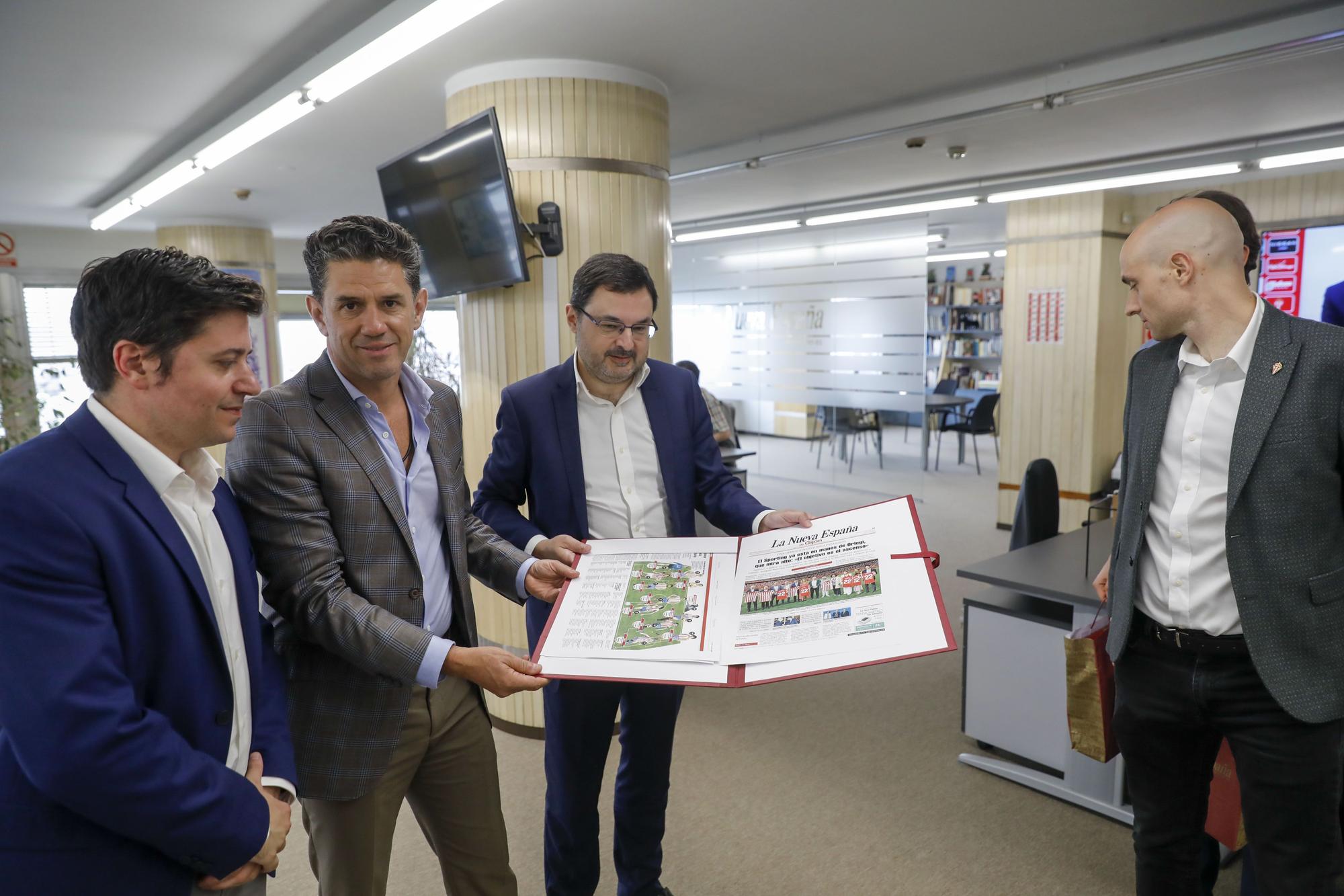 En imágenes: La nueva directiva del Sporting visita la redacción de LA NUEVA ESPAÑA en Gijón