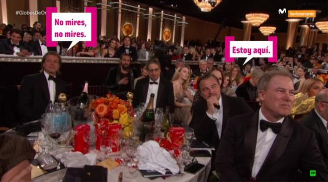 Brad Pitt y Jennifer Aniston sentados 'juntos' en los Globos de Oro