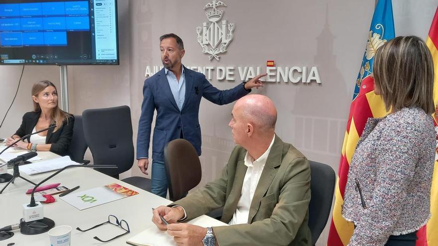Vox tapa el acento de &quot;València&quot; con una bandera de España