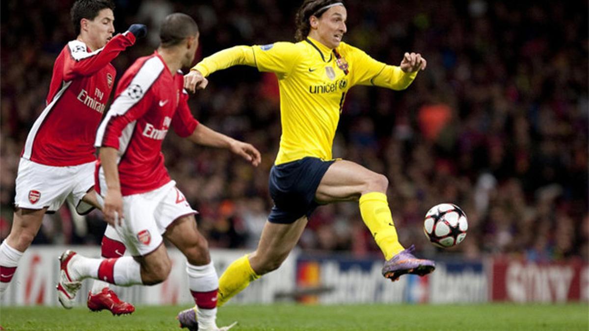 El del Arsenal fue uno de los mejores partidos disputados por Ibrahimovic como blaugrana