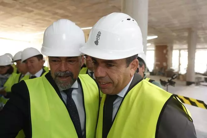 Mazón supervisa el avance de las obras de la nueva Ciudad de la Justicia de Alicante