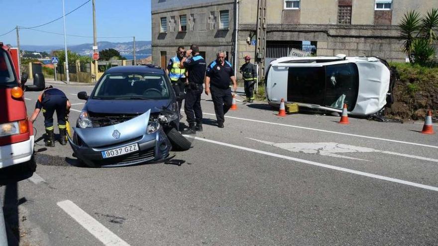 El lugar del accidente en Liméns. // G.Núñez