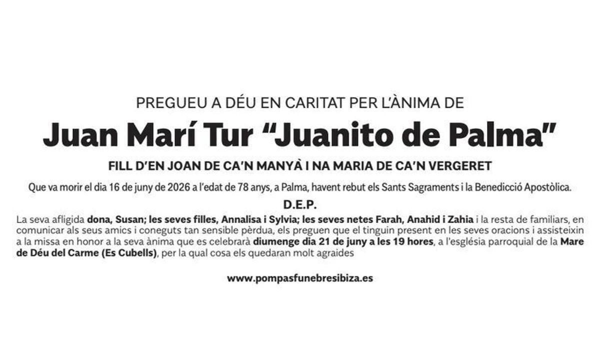 Esquela Juan Marí Tur