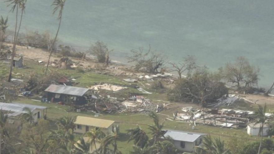 Vista aérea de los destrozos del cilón Winston en Fiyi.