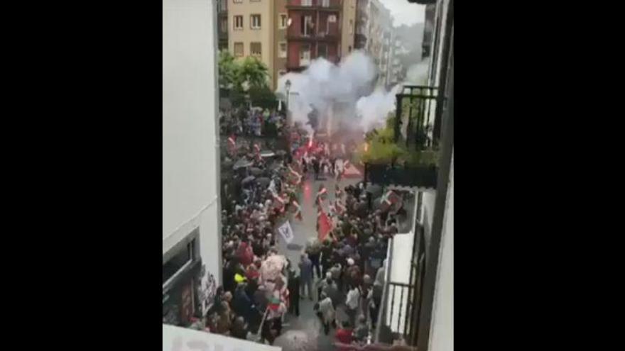 El etarra &quot;Baldo&quot; sale de Zuera y es homenajeado en las calles de Hernani