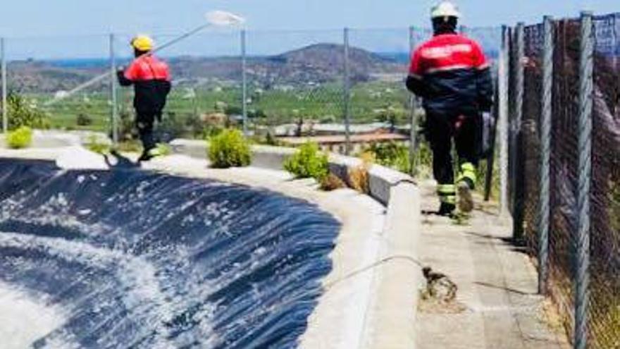 Los bomberos salvan a un gato que cayó a una balsa de riego en Sagra