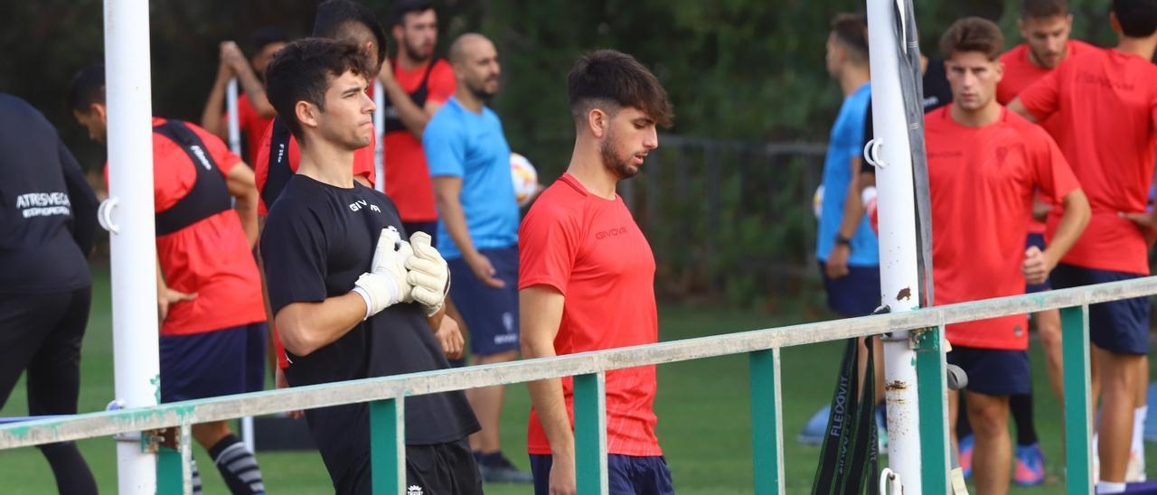 Pablo Picón y Christian Delgado, durante la sesión de trabajo en la Ciudad Deportiva.