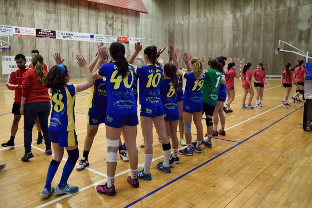 Balonmano: el Maristas Cartagena, campeón regional infantil femenino