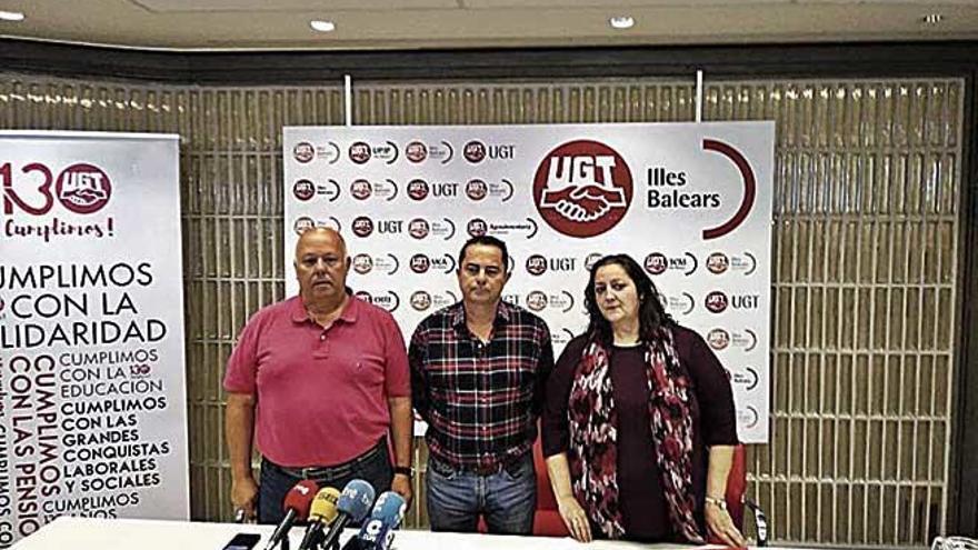 Los representantes sindicales de sanidad de UGT.