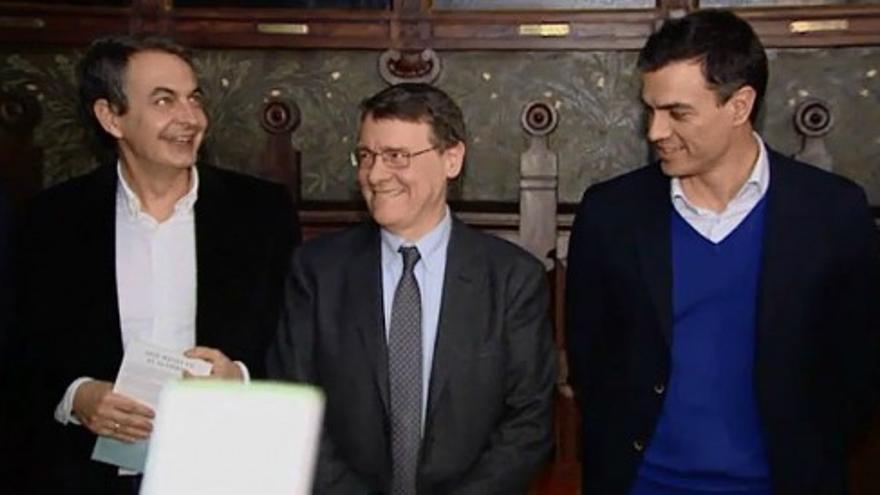 Pedro Sánchez y Zapatero coinciden en un acto en Madrid