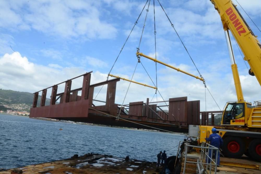 Así se transportan los bloques del "megacrucero" de Barreras