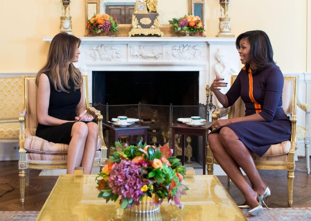 Melania Trump y Michelle Obama en la Casa Blanca