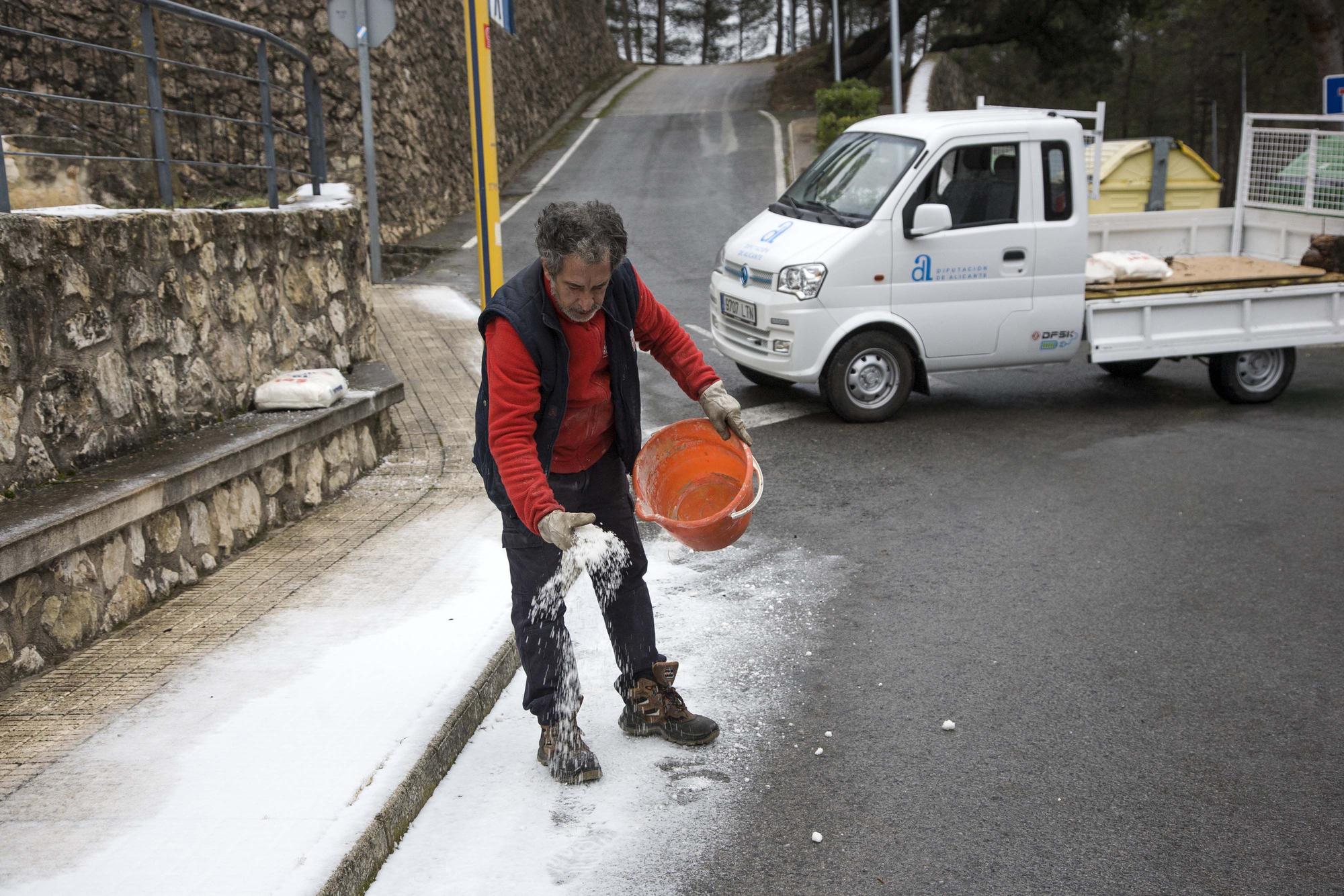 Nevadas débiles en los puntos más altos de l'Alcoià y El Comtat