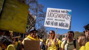 Manifestación docente en Barcelona el pasado mes de marzo.