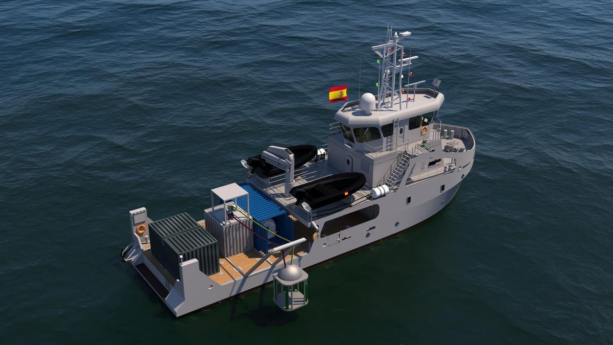 El diseño del barco para la Armada que construye Freire Shipyard