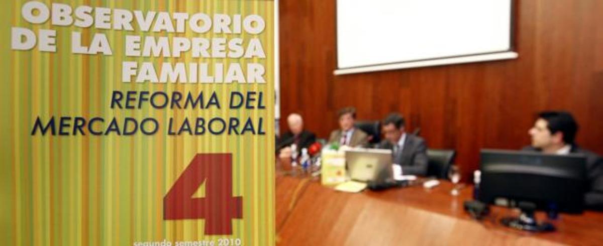 Un momento de la presentación ayer del cuarto Barómetro de Empresas Familiares.