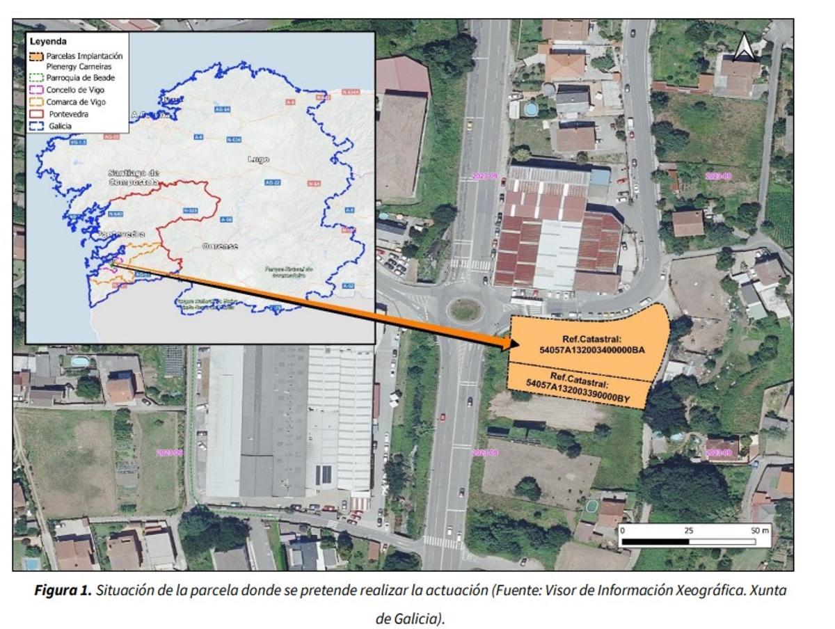 Ubicación de la futura gasolinera de Plenergy en Beade.