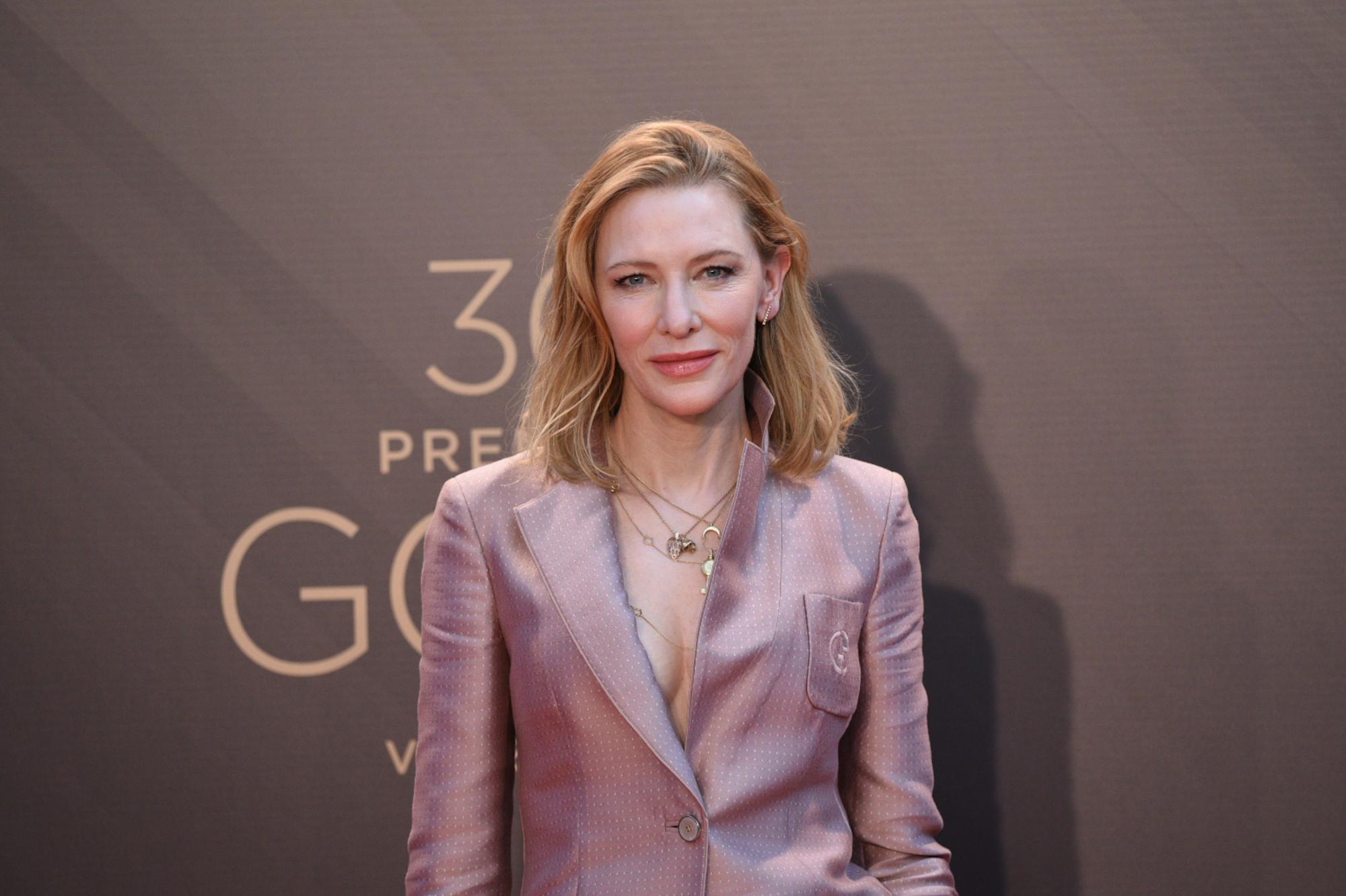 La actriz Cate Blanchett en el Palau de les Arts, horas antes de recibir el primer Premio Goya Internacional, a 12 de febrero de 2022, en Valencia, Comunidad Valenciana (España).