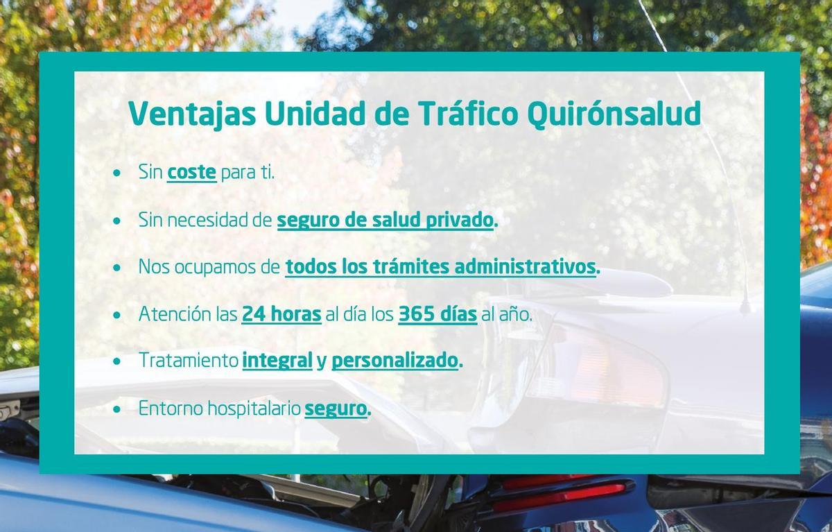 Unidad de Tráfico de Quirónsalud Murcia, atención médica gratuita si has sufrido un accidente tengas o no tengas seguro de salud