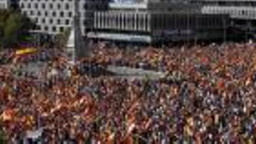 La manifestació a la plaça de Colón de Madrid.