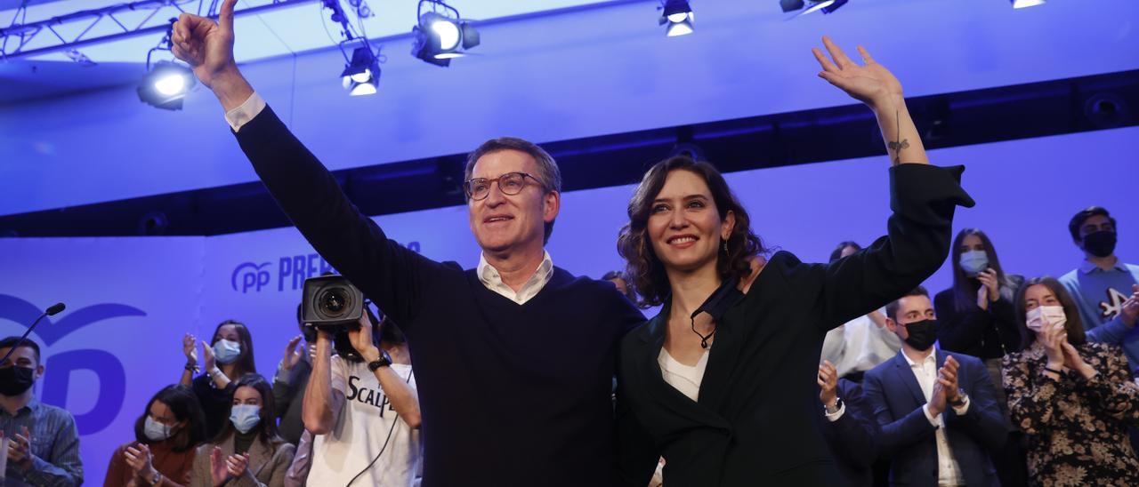 Alberto Núñez Feijóo y Ayuso, en un acto en Madrid