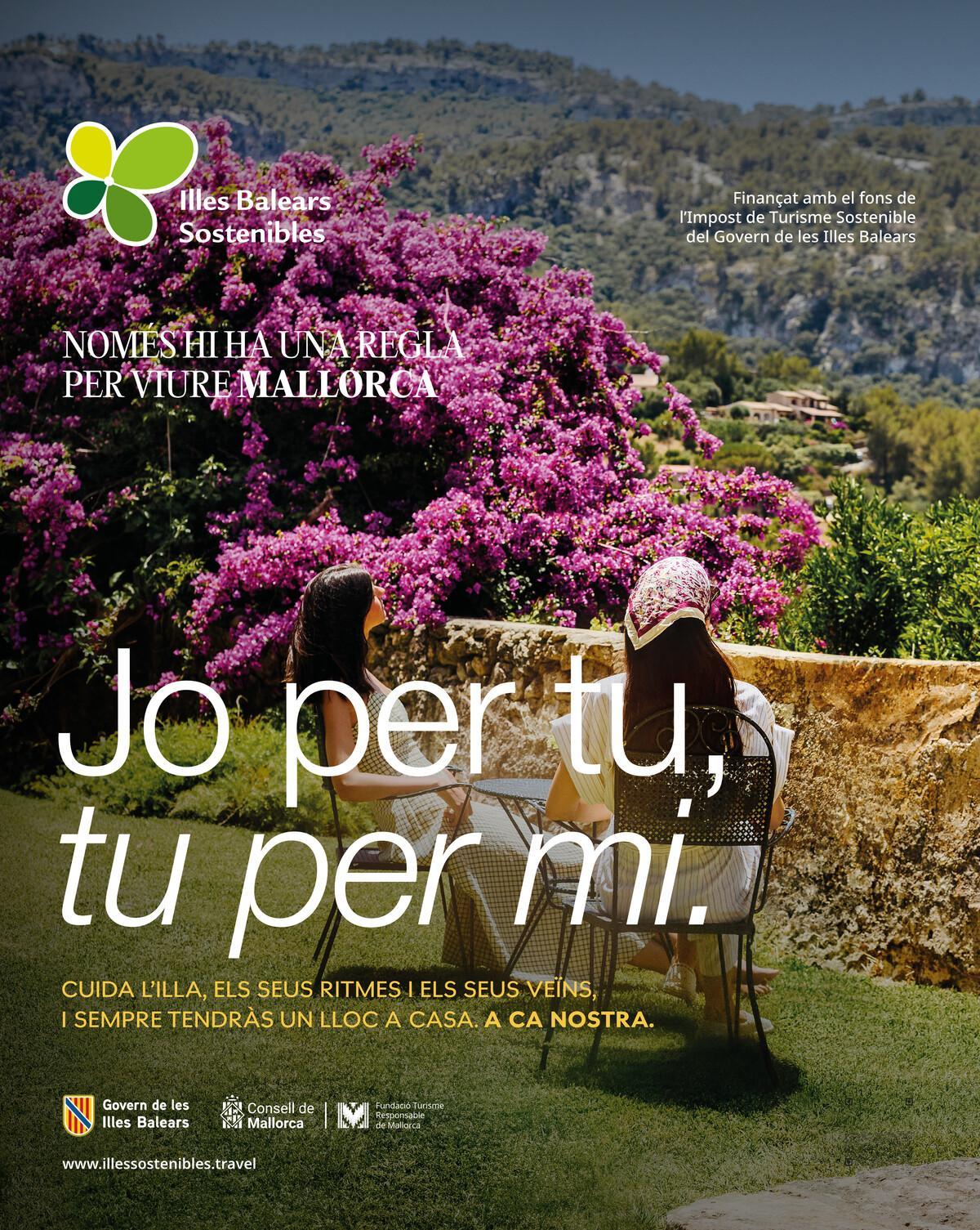 Cartel promocional de la campaña impulsada por Fundació Turisme Responsable de Mallorca y Consell de Mallorca.