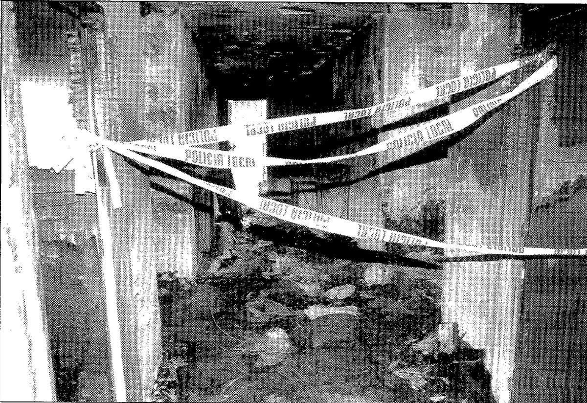 La zona quemada del hotel Rey Don Jaime de Santa Ponça, en junio de 1994.